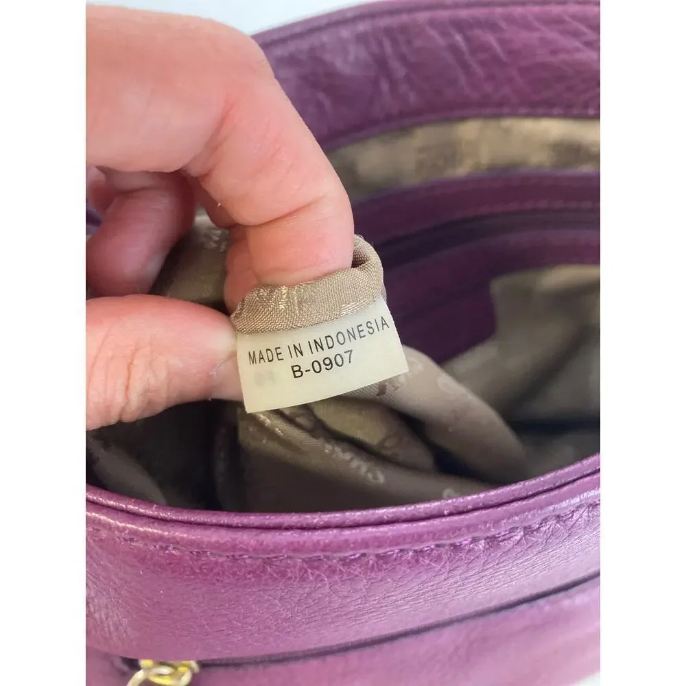 MICHAEL KORS, SMALL PURPLE LEATHER CROSSBODY BAG (ASIS)